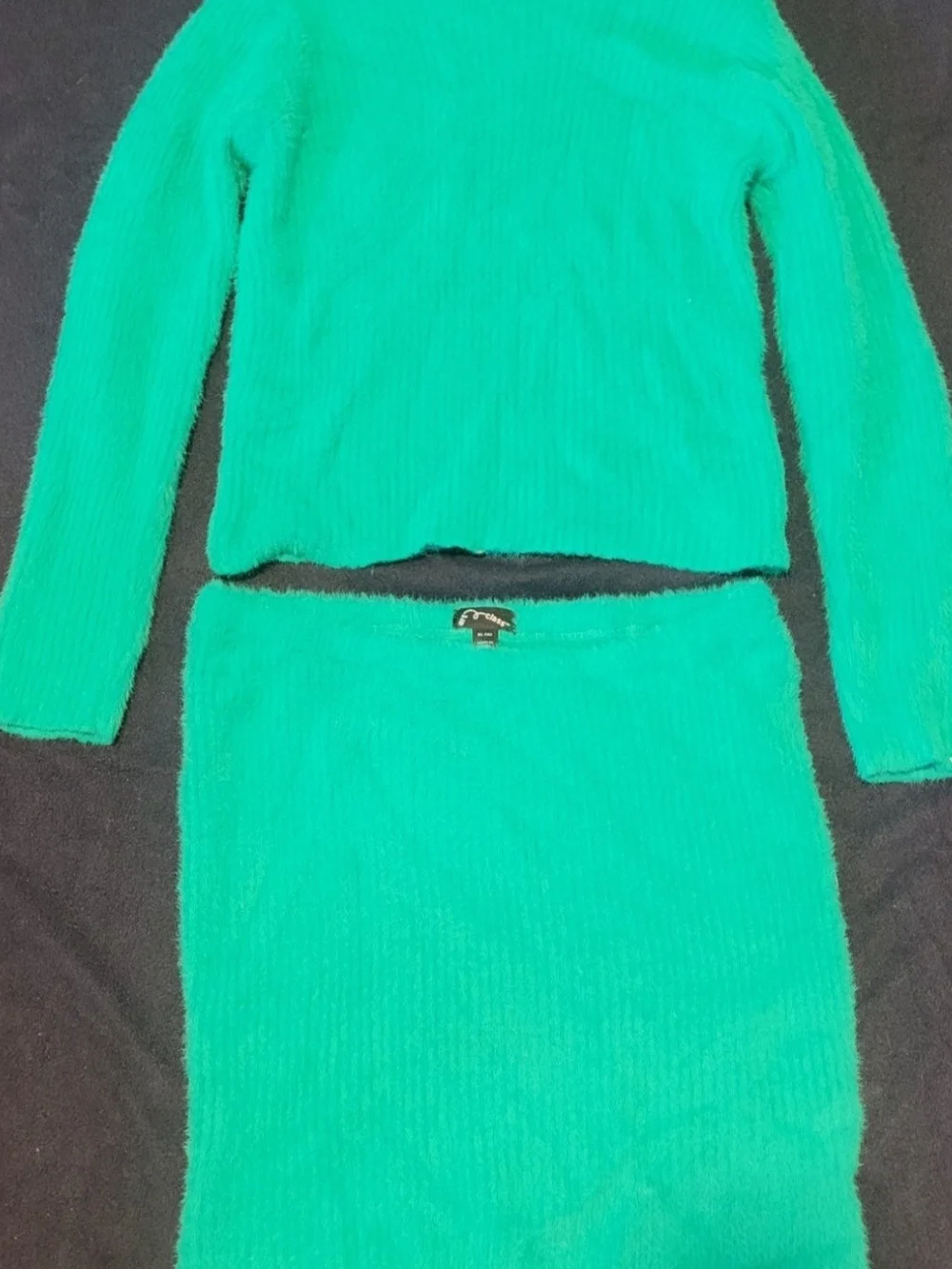 art class Teal Crewneck Fuzzy Sweater